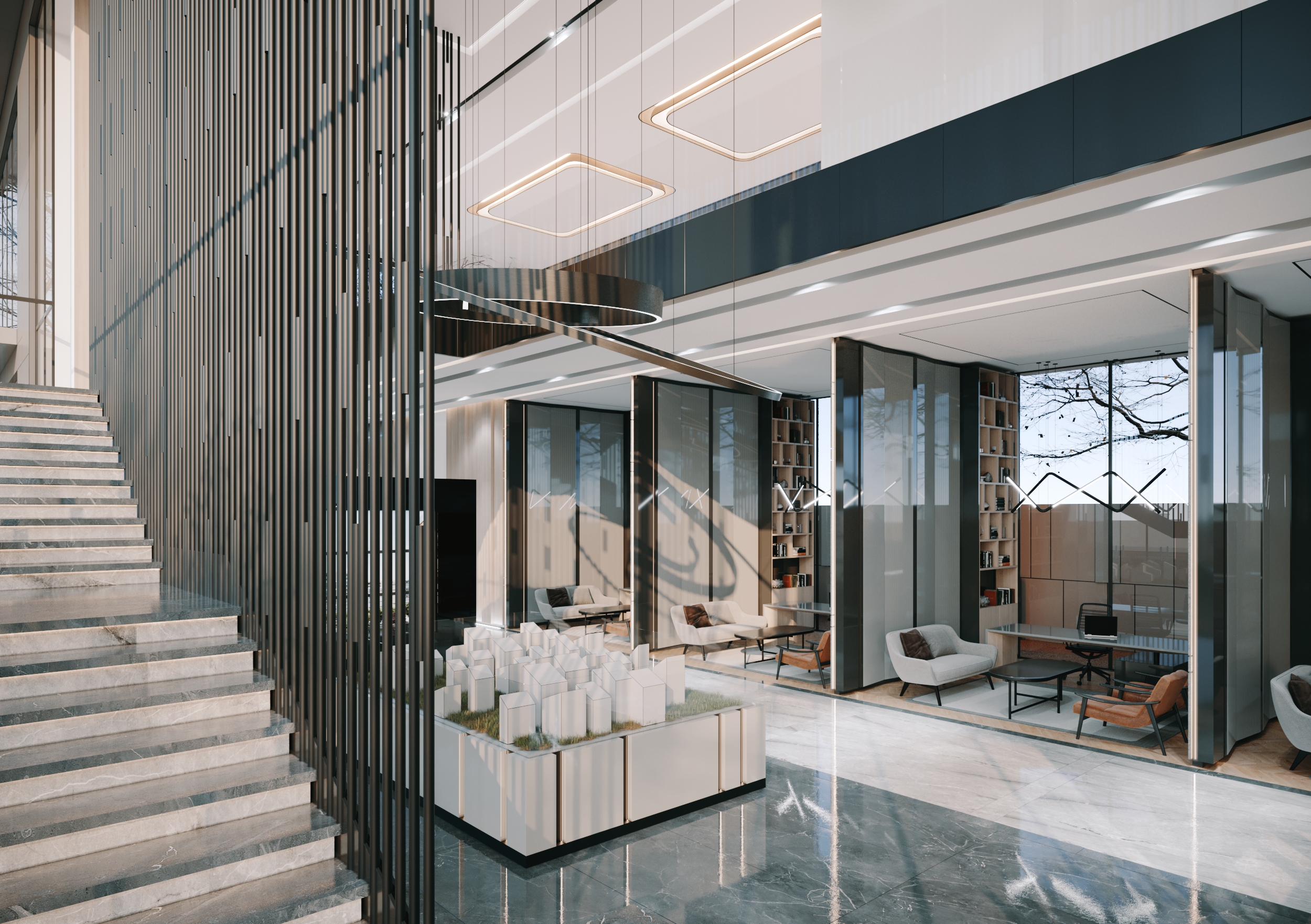 Arkiteam Kiptaş Gayrimenkul Satış Ofisi - Lansman Karşılama Bankosu, Maket Alanı & VIP Görüşme Odası